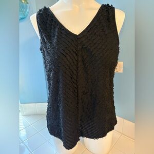 NWT Kate Hill Women's sleeveless/Tank Top. It is a double v-neck. Black 2X $60